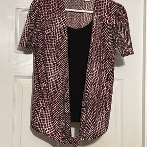 Womens Kim Rogers Blouse, Stretchy Dressy Spandex tops Size Small Womens Shirts